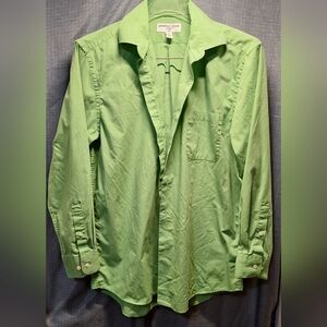 Lime Green Long Sleeve  Button-Up Shirt M